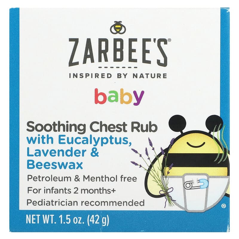 Zarbee's Baby Soothing Chest Rub with Eucalyptus Lavender & Beeswax 1.5 oz (42 g) 1 Zarbee's Baby Soothing Chest Rub with Eucalyptus Lavender & Beeswax 1.5 oz (42 g) 858438005414