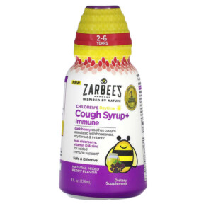 Zarbee's Children's Daytime Cough Syrup + Immune 2-6 Years Natural Mixed Berry 8 fl oz (236 ml) 300450664167