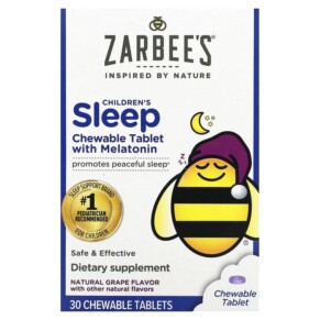 Zarbee's Children's Sleep with Melatonin For Children 3 Years+ Natural Grape 30 Chewable Tablets 898115002503