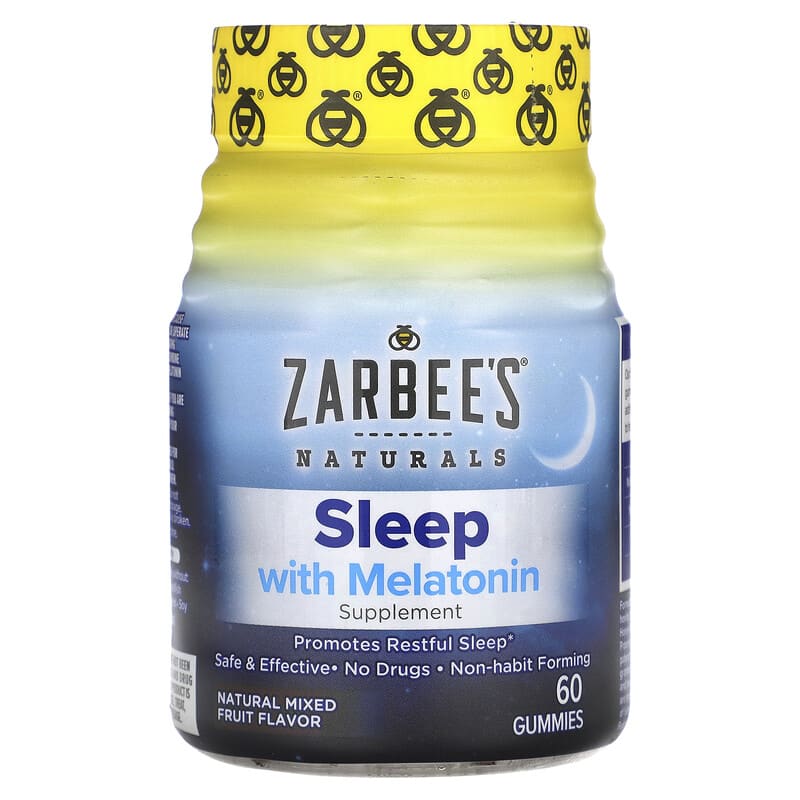Zarbee's Sleep with Melatonin Natural Mixed Fruit 60 Gummies 1 Zarbee's Sleep with Melatonin Natural Mixed Fruit 60 Gummies 857647007158