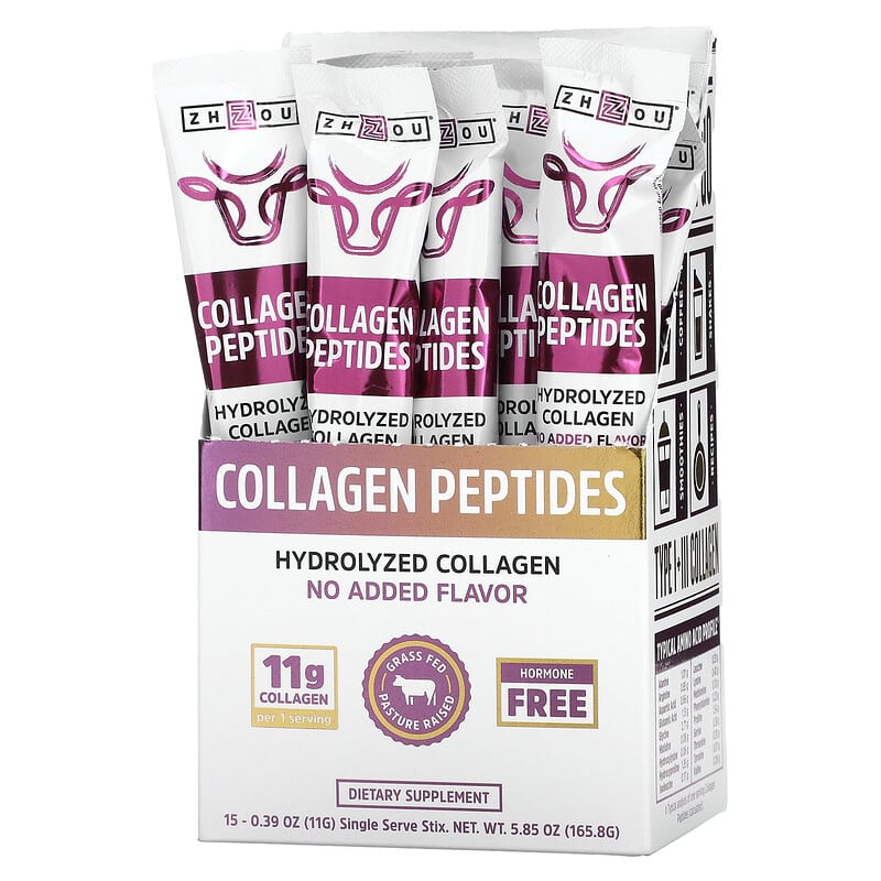 Zhou Nutrition Collagen Peptides Hydrolyzed Collagen Unflavored 15 Stix 0.39 oz (11 g) Each 1 Zhou Nutrition Collagen Peptides Hydrolyzed Collagen Unflavored 15 Stix 0.39 oz (11 g) Each 669191567329