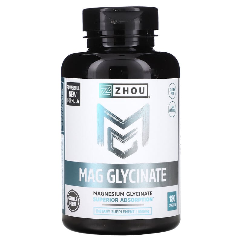 Zhou Nutrition Mag Glycinate 87 mg 180 Capsules 1 Zhou Nutrition Mag Glycinate 87 mg 180 Capsules 669191235136