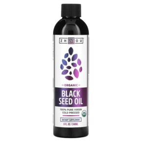 Zhou Nutrition Organic Black Seed Oil Cold Pressed 8 fl oz (240 ml) 859805006270