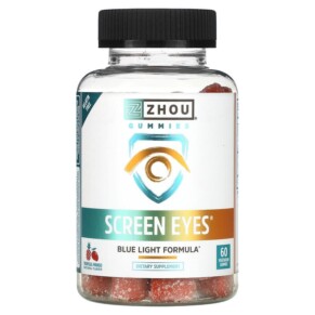 Zhou Nutrition Screen Eyes Tropical Mango 60 Vegetarian Gummies 669191505833