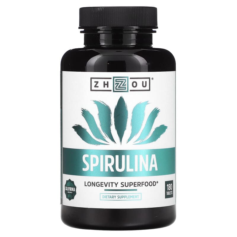 Zhou Nutrition Spirulina Longevity Superfood 180 Tablets 1 Zhou Nutrition Spirulina Longevity Superfood 180 Tablets 859805006331