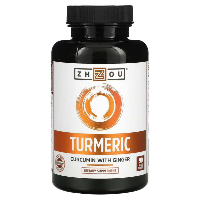 Zhou Nutrition Turmeric Curcumin with Ginger 90 Veggie Capsules 1 Zhou Nutrition Turmeric Curcumin with Ginger 90 Veggie Capsules 859805006362