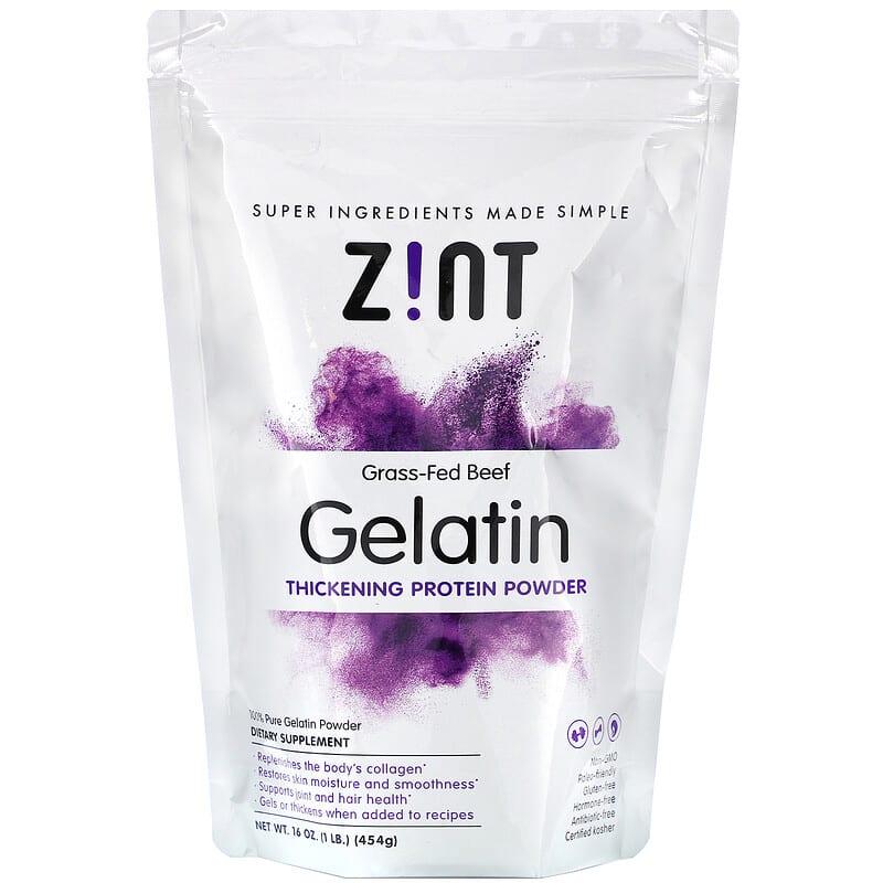 Zint Thickening Protein Powder Gelatin Grass-Fed Beef 16 oz (454 g) 1 Zint Thickening Protein Powder Gelatin Grass-Fed Beef 16 oz (454 g) 817516022019