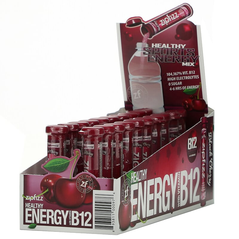 Zipfizz Healthy Sports Energy Mix with Vitamin B12 Black Cherry 20 Tubes 0.39 oz (11 g) Each 1 Zipfizz Healthy Sports Energy Mix with Vitamin B12 Black Cherry 20 Tubes 0.39 oz (11 g) Each 893811000976
