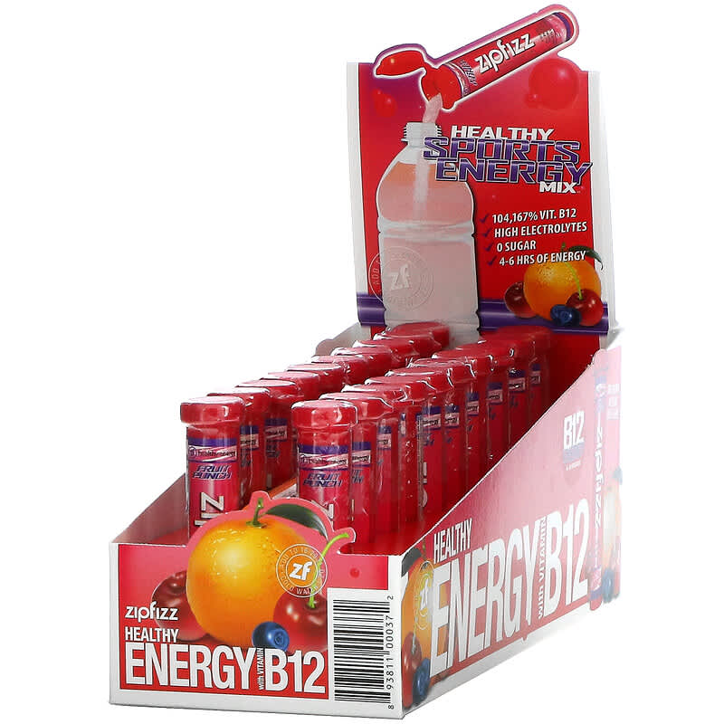 Zipfizz Healthy Sports Energy Mix with Vitamin B12 Fruit Punch 20 Tubes 0.39 oz (11 g) Each 1 Zipfizz Healthy Sports Energy Mix with Vitamin B12 Fruit Punch 20 Tubes 0.39 oz (11 g) Each 893811000372