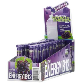 Zipfizz Healthy Sports Energy Mix with Vitamin B12 Grape 20 Tubes 0.39 oz (11 g) Each 893811000273