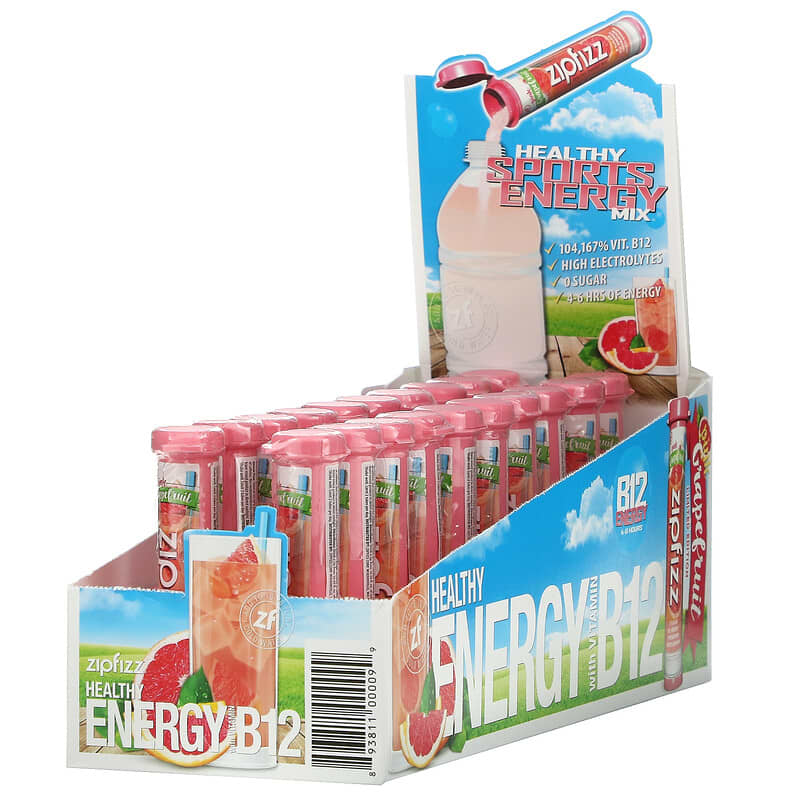 Zipfizz Healthy Sports Energy Mix with Vitamin B12 Pink Grapefruit 20 Tubes 0.39 oz (11 g) Each 1 Zipfizz Healthy Sports Energy Mix with Vitamin B12 Pink Grapefruit 20 Tubes 0.39 oz (11 g) Each 893811000099